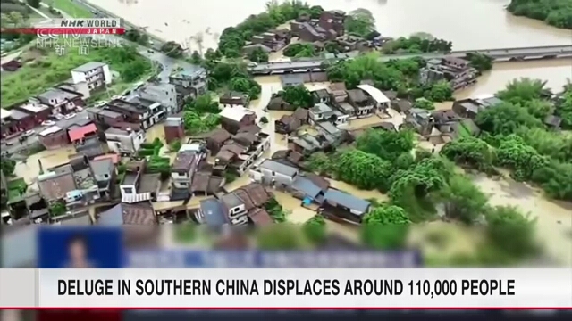 Heftige Regenfälle im Süden Chinas erzwingen die Umsiedlung von rund 110.000 Menschen