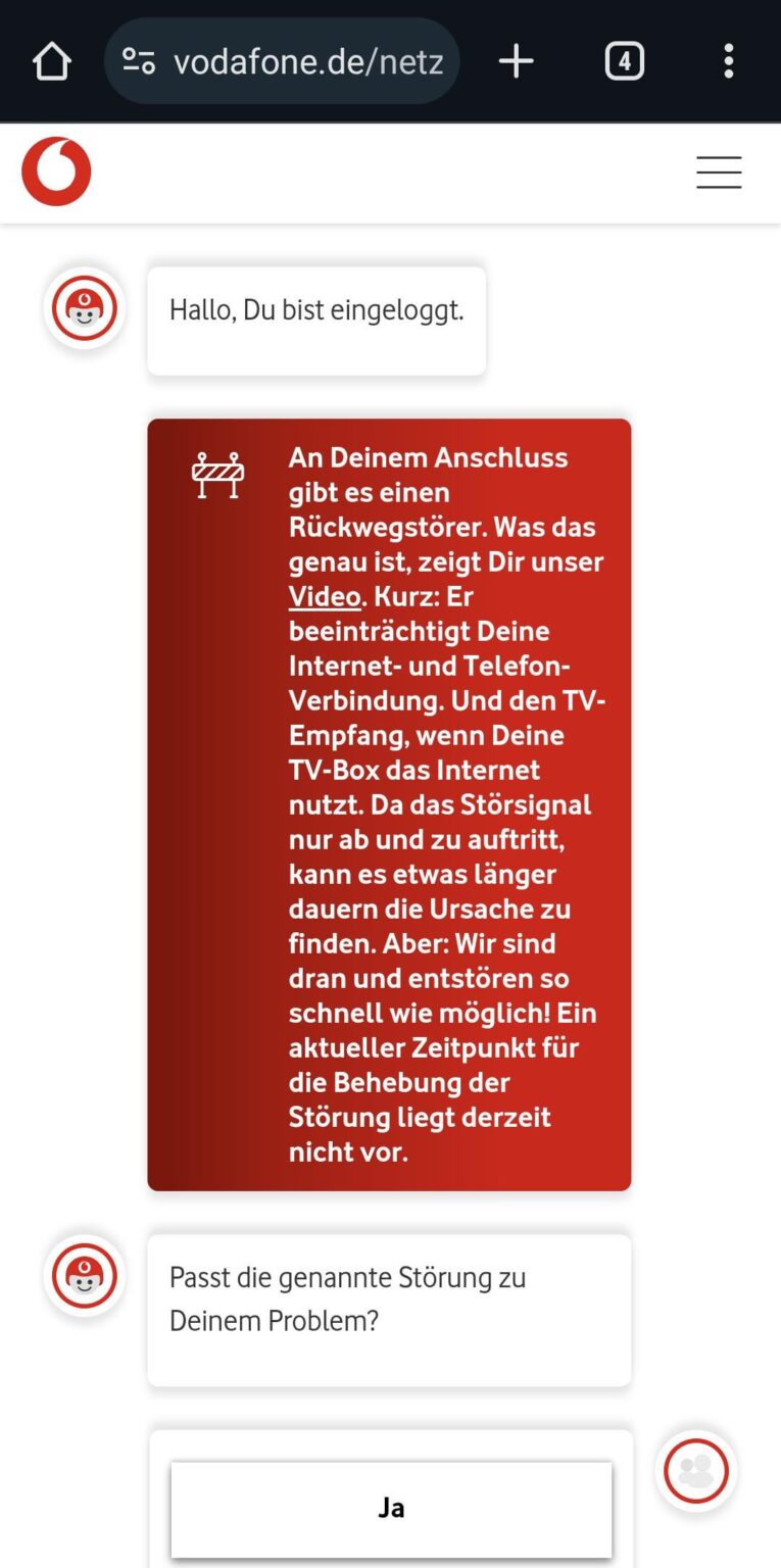 Vodafone-WLAN-Problem Vodafone-WLAN-Problem