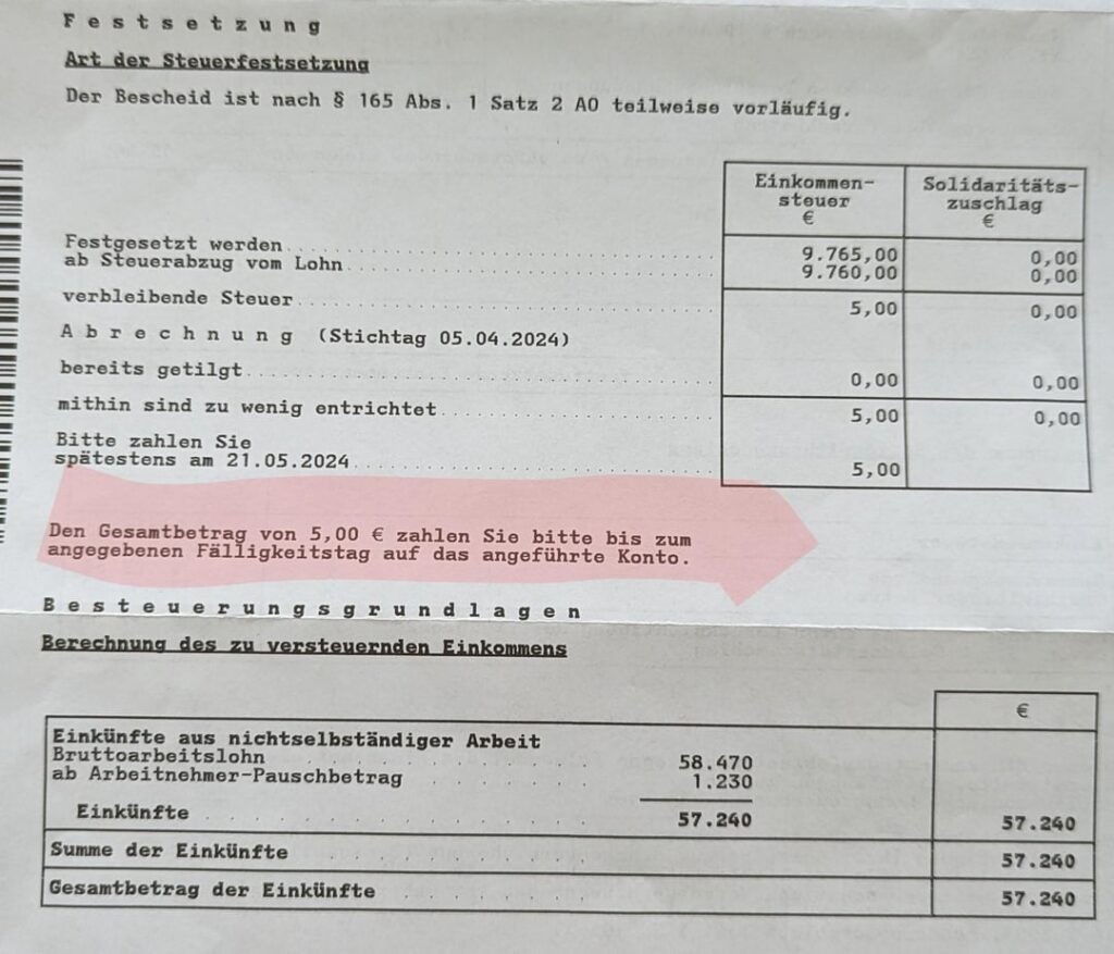 Finanzamt verlangt von mir 5 Euro? Finanzamt verlangt von mir 5 Euro?