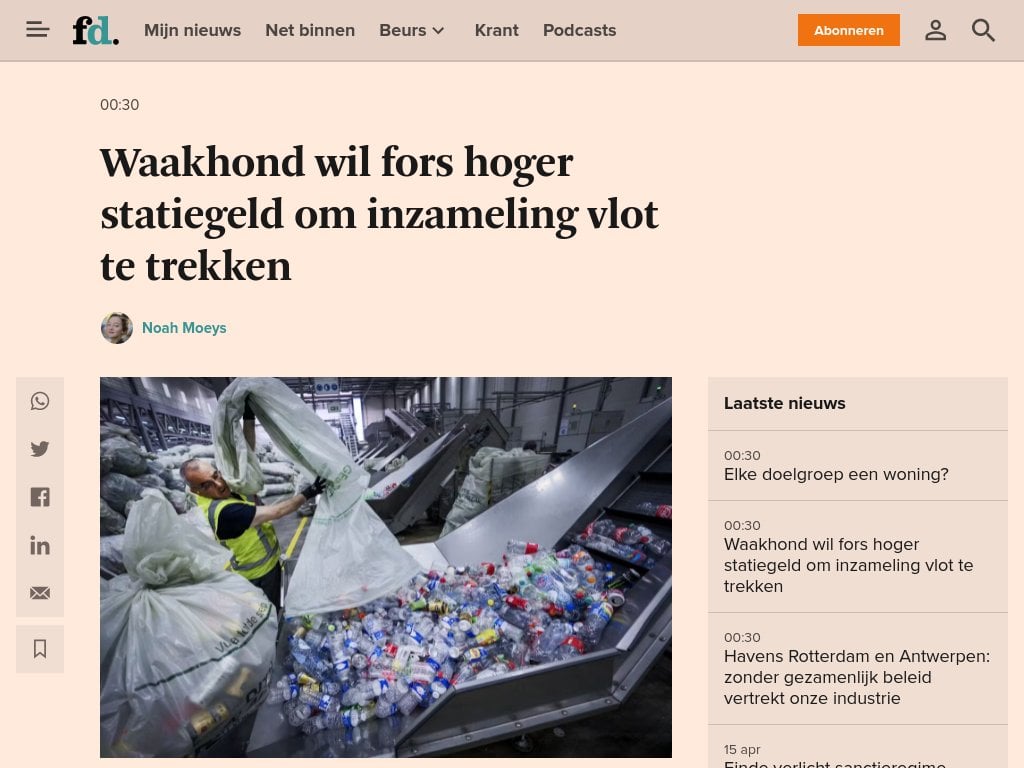 Watchdog will deutlich höheres Pfand für eine reibungslose Abholung (0,50 € pro Flasche!)