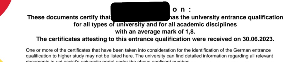 Warum sagt uni assist, dass ich für ALLE akademischen Disziplinen zugelassen bin?
