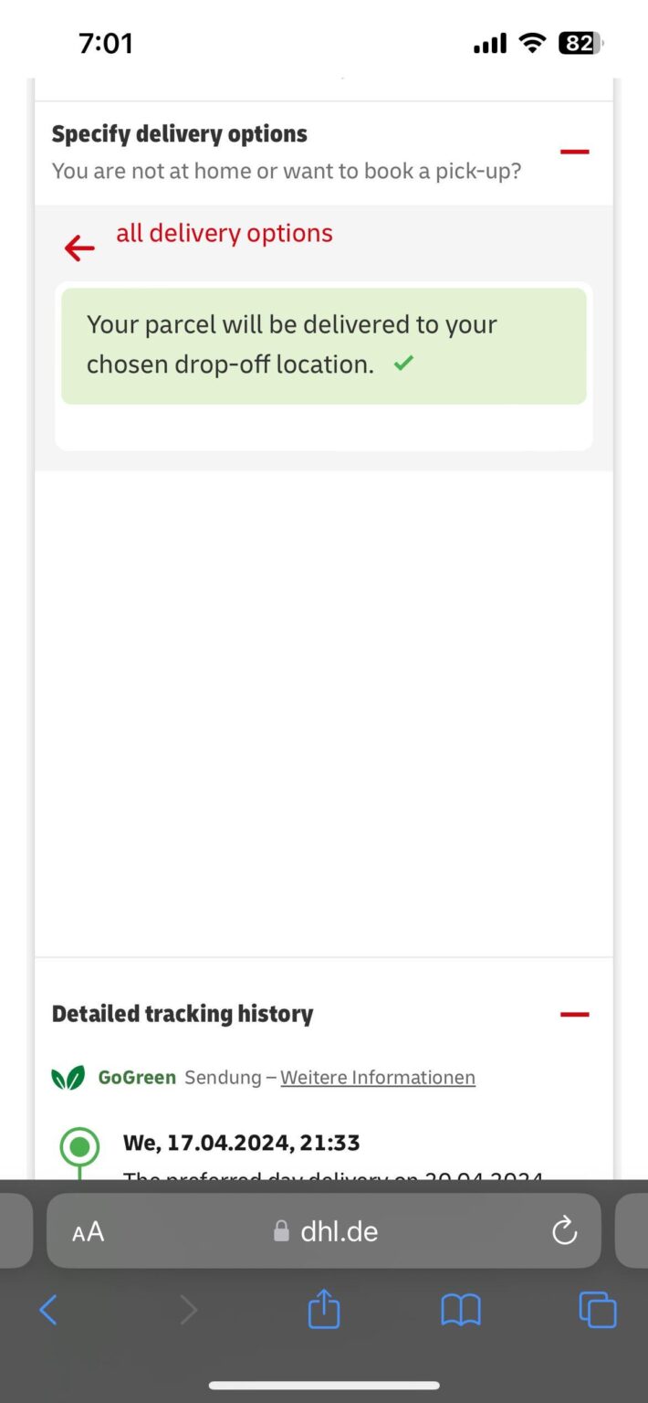 Kann ich meine Lieferadresse irgendwo bei DHL ändern oder wie kann ich sie kontaktieren?