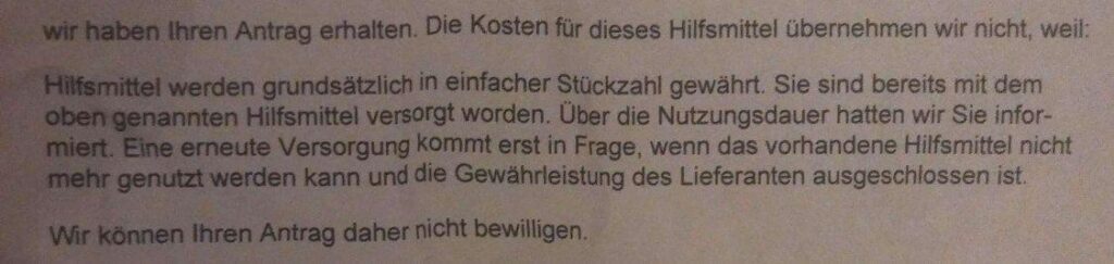Meine Versicherung deckt meine Orthesen nicht ab Meine Versicherung deckt meine Orthesen nicht ab