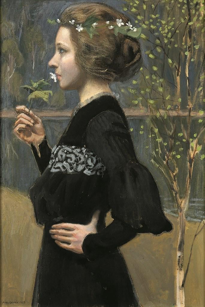 „Der Frühling“ (1903) von Akseli Gallen-Kallela (Modell Anna Slöör, Schwägerin von Akseli Gallen-Kallela)