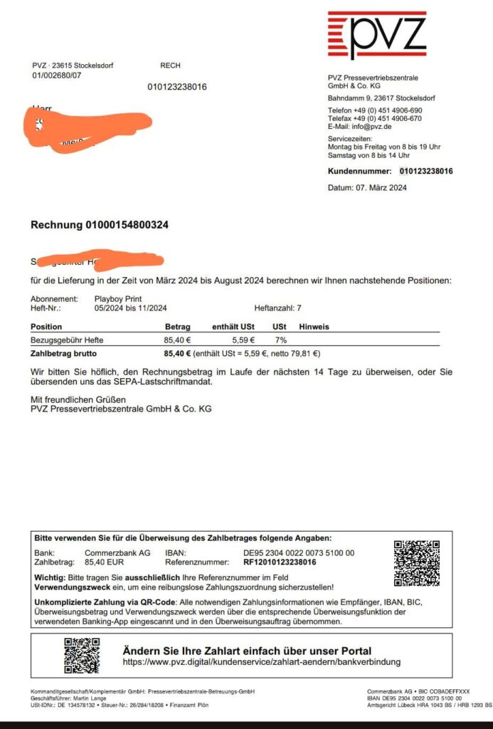 Zeitschriftenabonnement Zeitschriftenabonnement