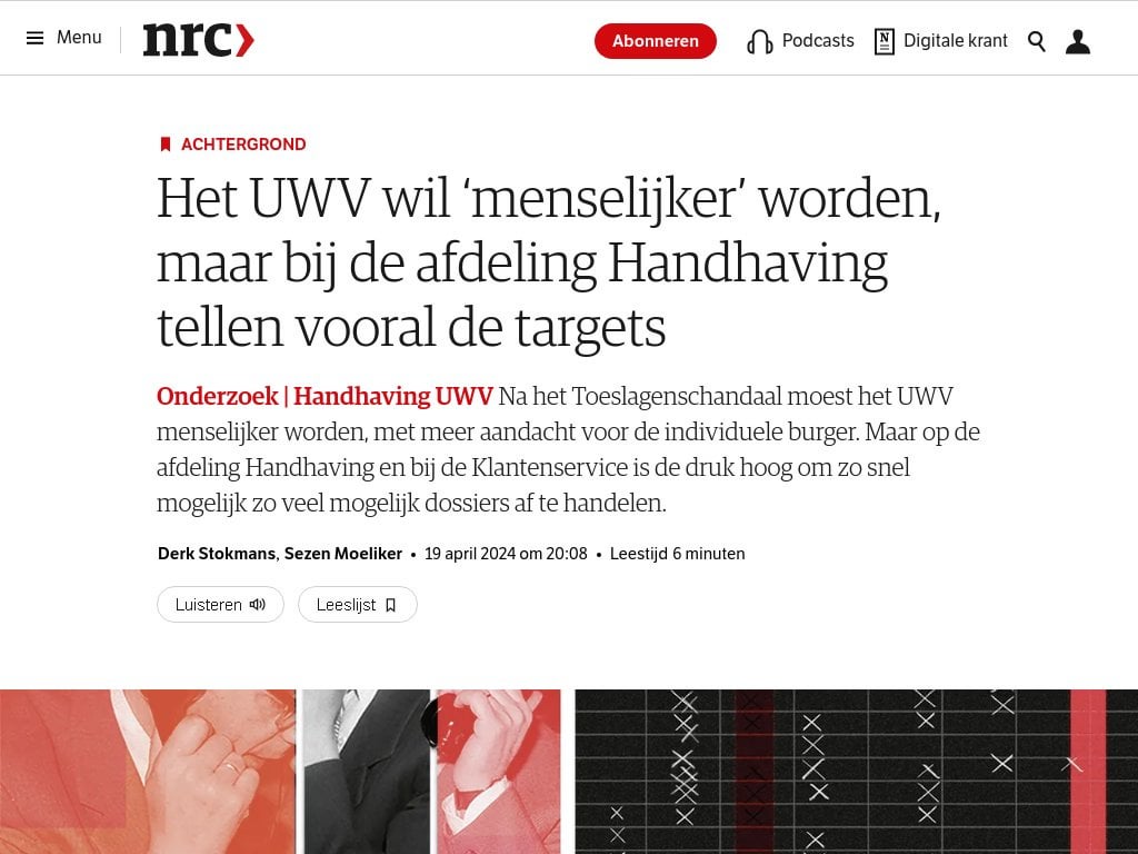 Das UWV möchte „menschlicher“ werden, aber die Strafverfolgungsbehörde…