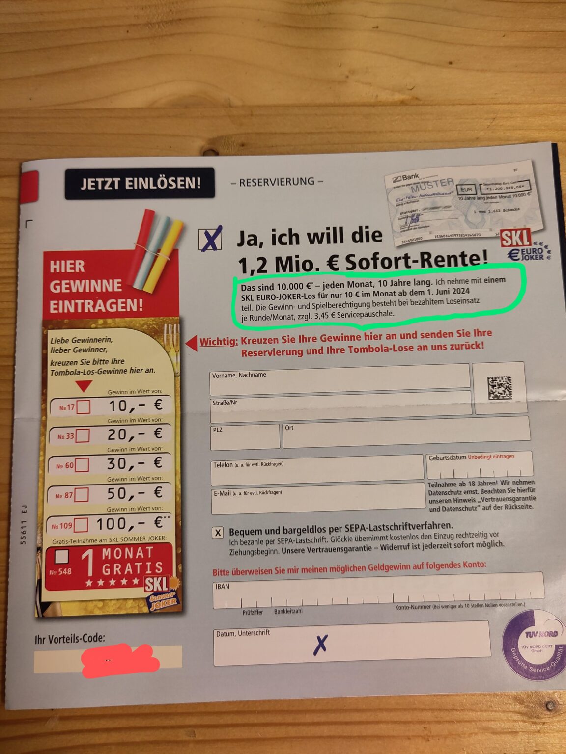 Ich habe 300 Euro gewonnen, aber...
