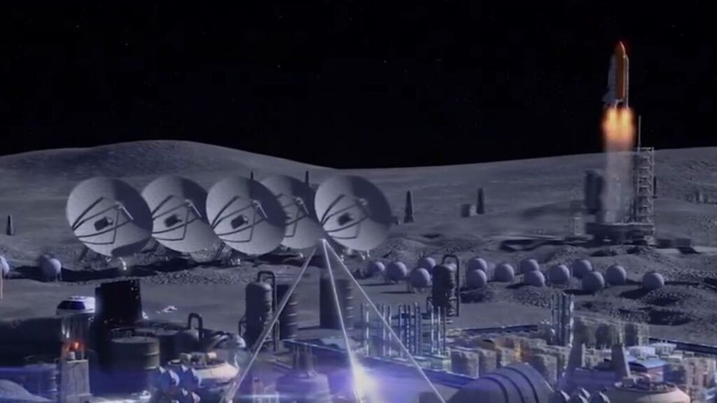 China enthüllt Video seiner Mondbasispläne, in dem seltsamerweise auch ein NASA-Spaceshuttle zu sehen ist – Das Video beschreibt einen weitläufigen Außenposten auf dem Mond, enthält aber seltsamerweise CGI eines NASA-Spaceshuttles, das von der Mondoberfläche abhebt. China enthüllt Video seiner Mondbasispläne, in dem seltsamerweise auch ein NASA-Spaceshuttle zu sehen ist – Das Video beschreibt einen weitläufigen Außenposten auf dem Mond, enthält aber seltsamerweise CGI eines NASA-Spaceshuttles, das von der Mondoberfläche abhebt.