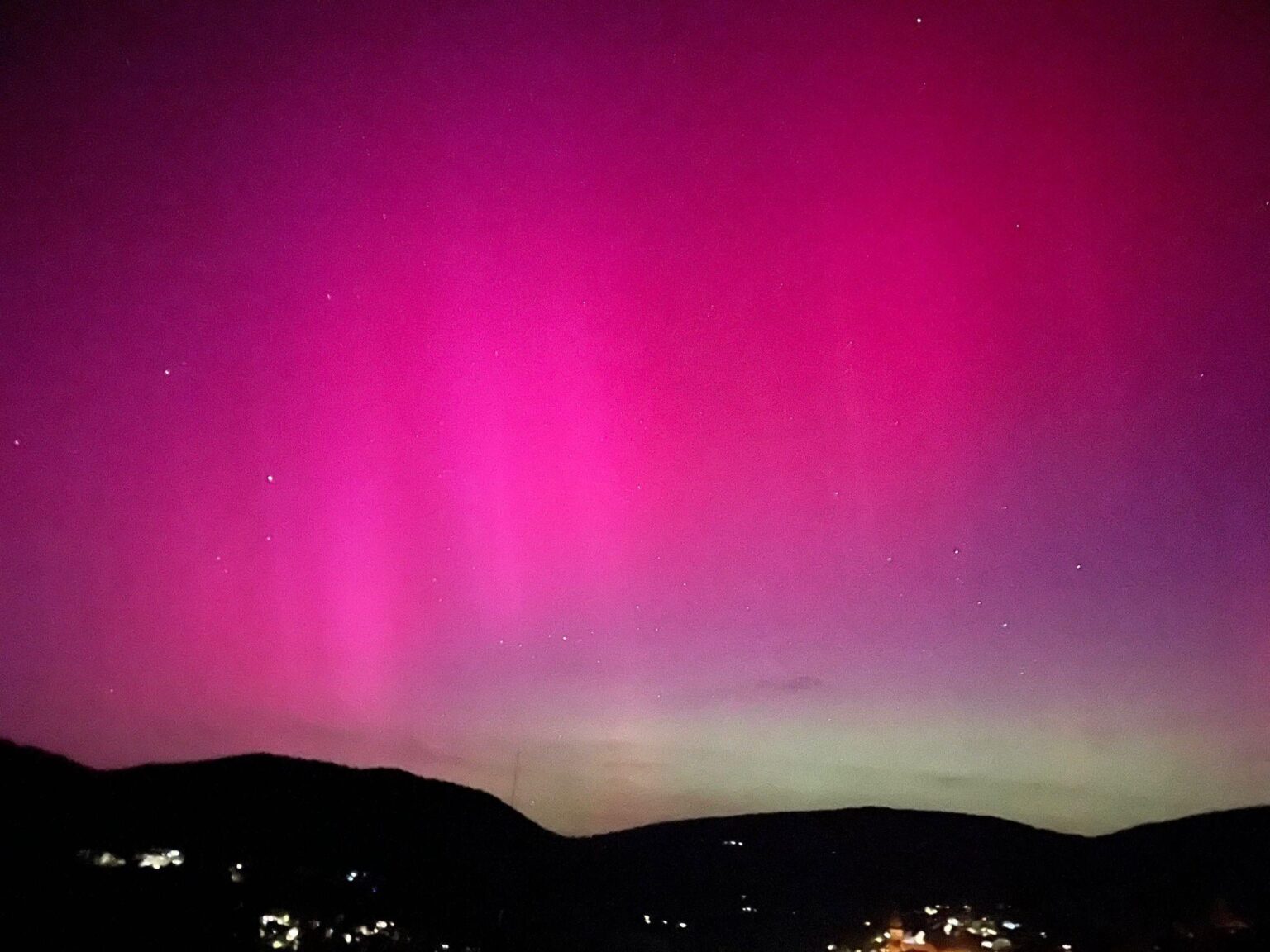 Nordlichter heute Abend über Südbayern