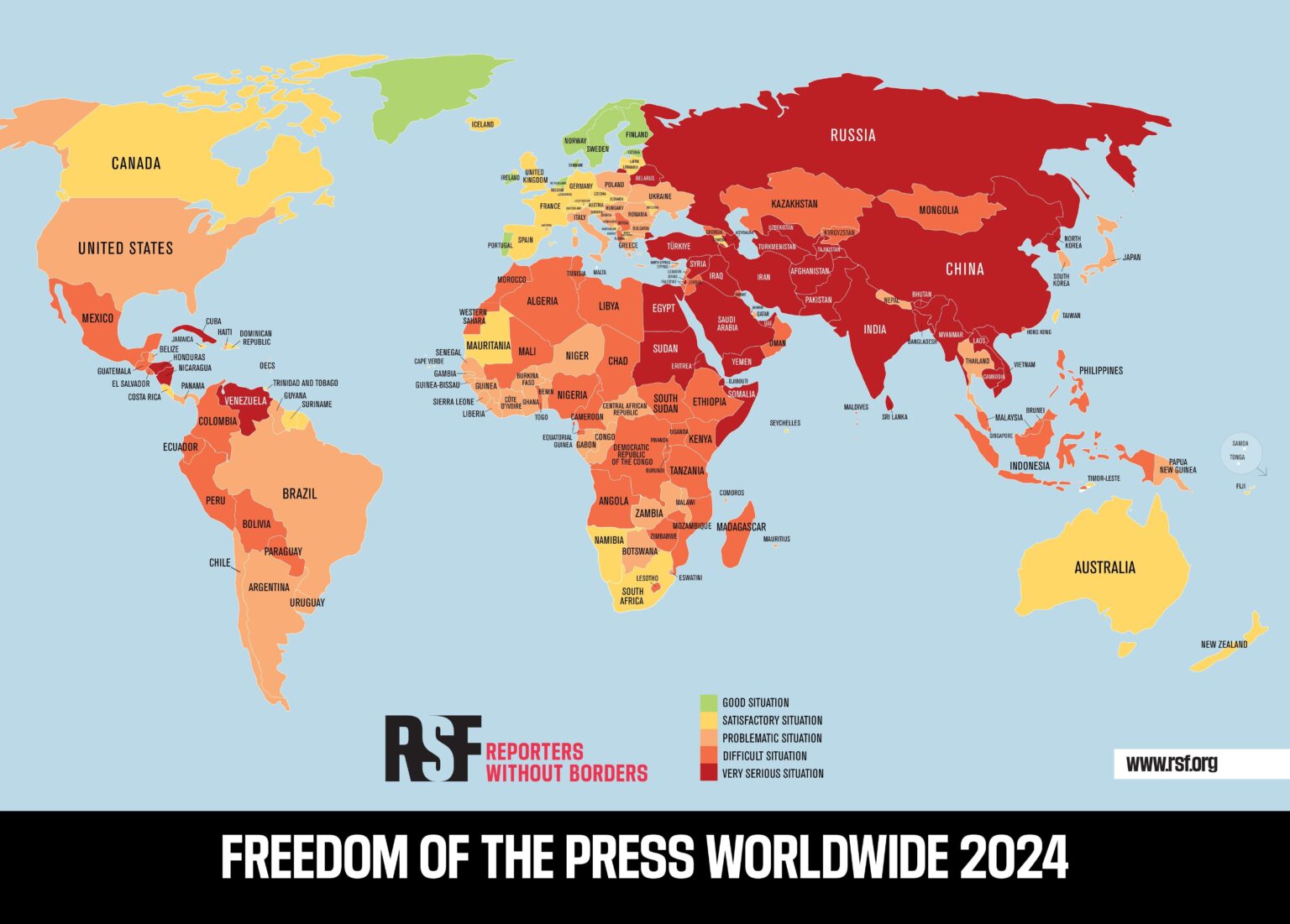 Finnland gehört zu den ganz wenigen grünen Ländern im Pressefreiheitsindex 2024