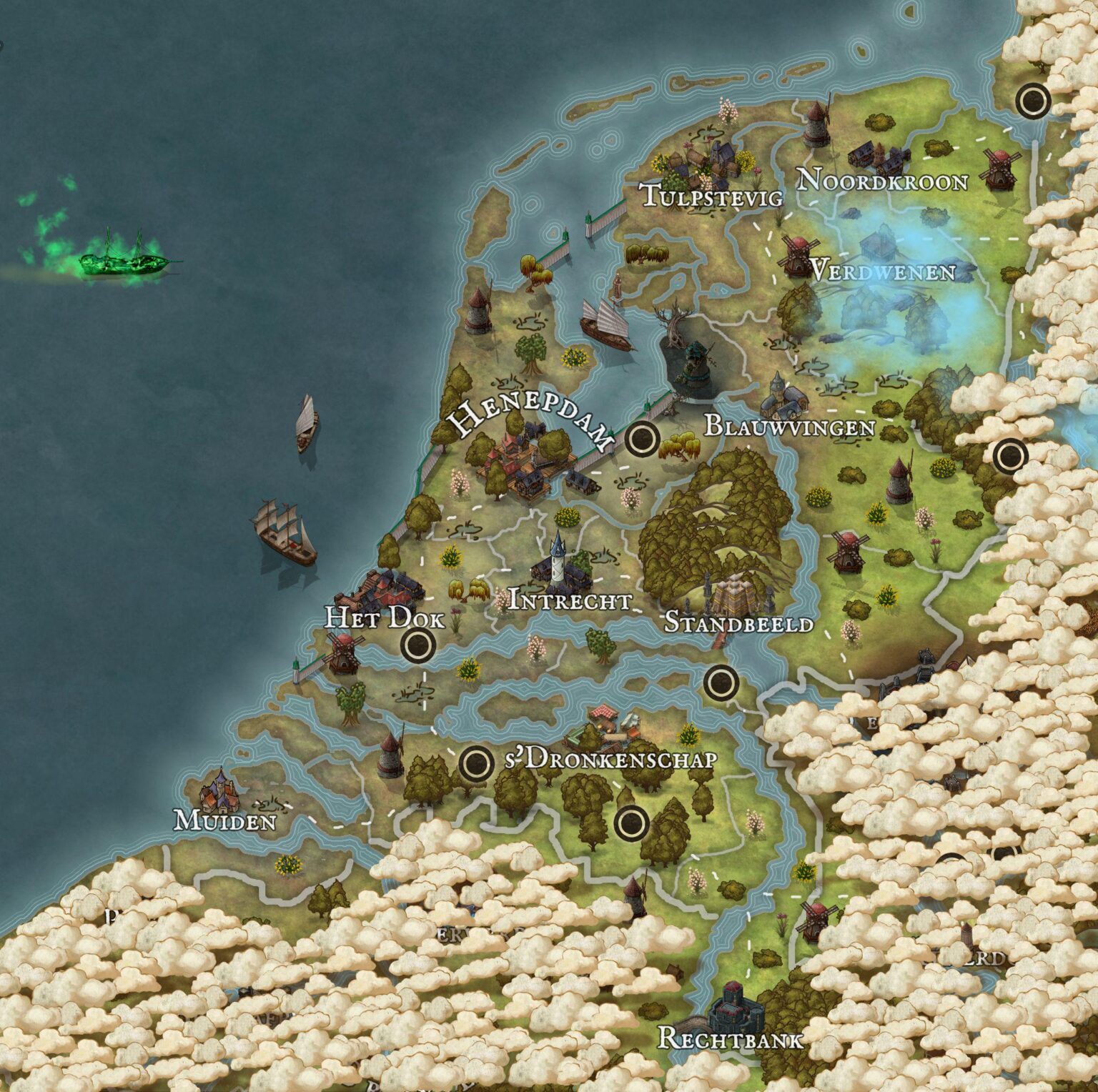 Also habe ich eine Fantasy-Karte der Niederlande erstellt und brauche Ihre Hilfe