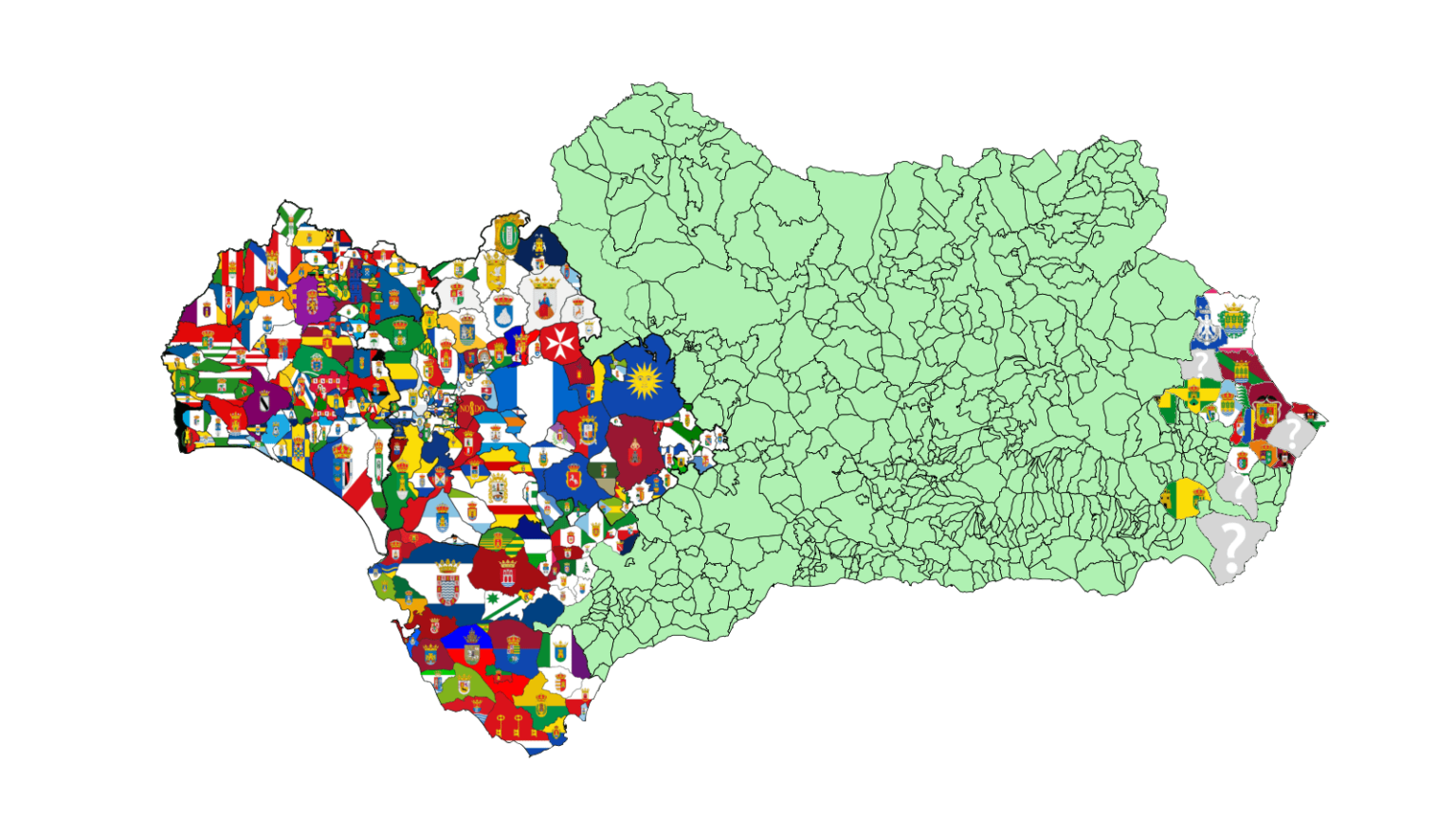 Erstellung der Karte aller Flaggen der Gemeinden Spaniens, Tag 10 Andalusien Erstellung der Karte aller Flaggen der Gemeinden Spaniens, Tag 10 Andalusien
