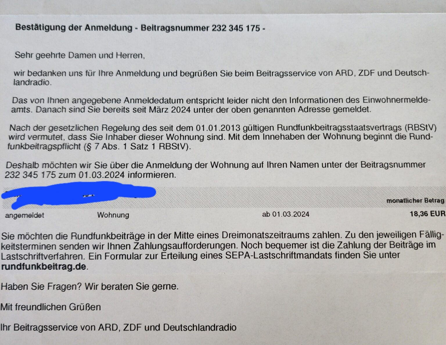 Rundfunksbeitrag Bills Rundfunksbeitrag Bills