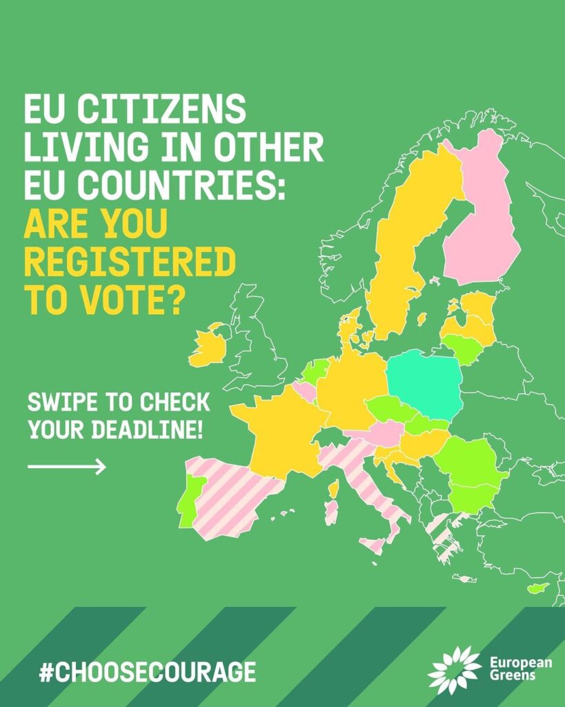 EU-Migranten – Sie können wählen, ob Sie bei den bevorstehenden EU-Wahlen in Ihrem Gastland oder in Ihrem Herkunftsland wählen möchten.  Jedes Land hat seine eigenen Registrierungstermine.