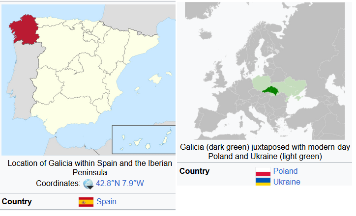 In Europa gibt es zwei Galizien