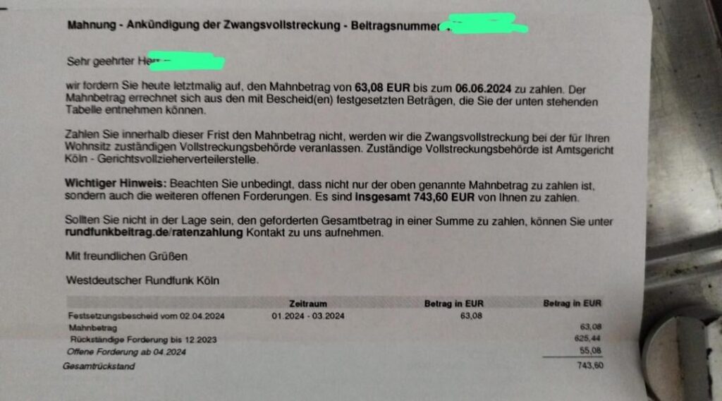 Was zum Teufel will der Deutsche Rundfunk von mir??(Repost wegen der Sprache Was zum Teufel will der Deutsche Rundfunk von mir??(Repost wegen der Sprache