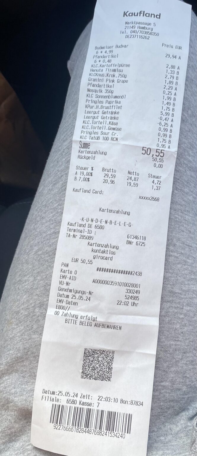 Kaufland hat uns 30 € zu viel für 6 Flaschen Bier berechnet