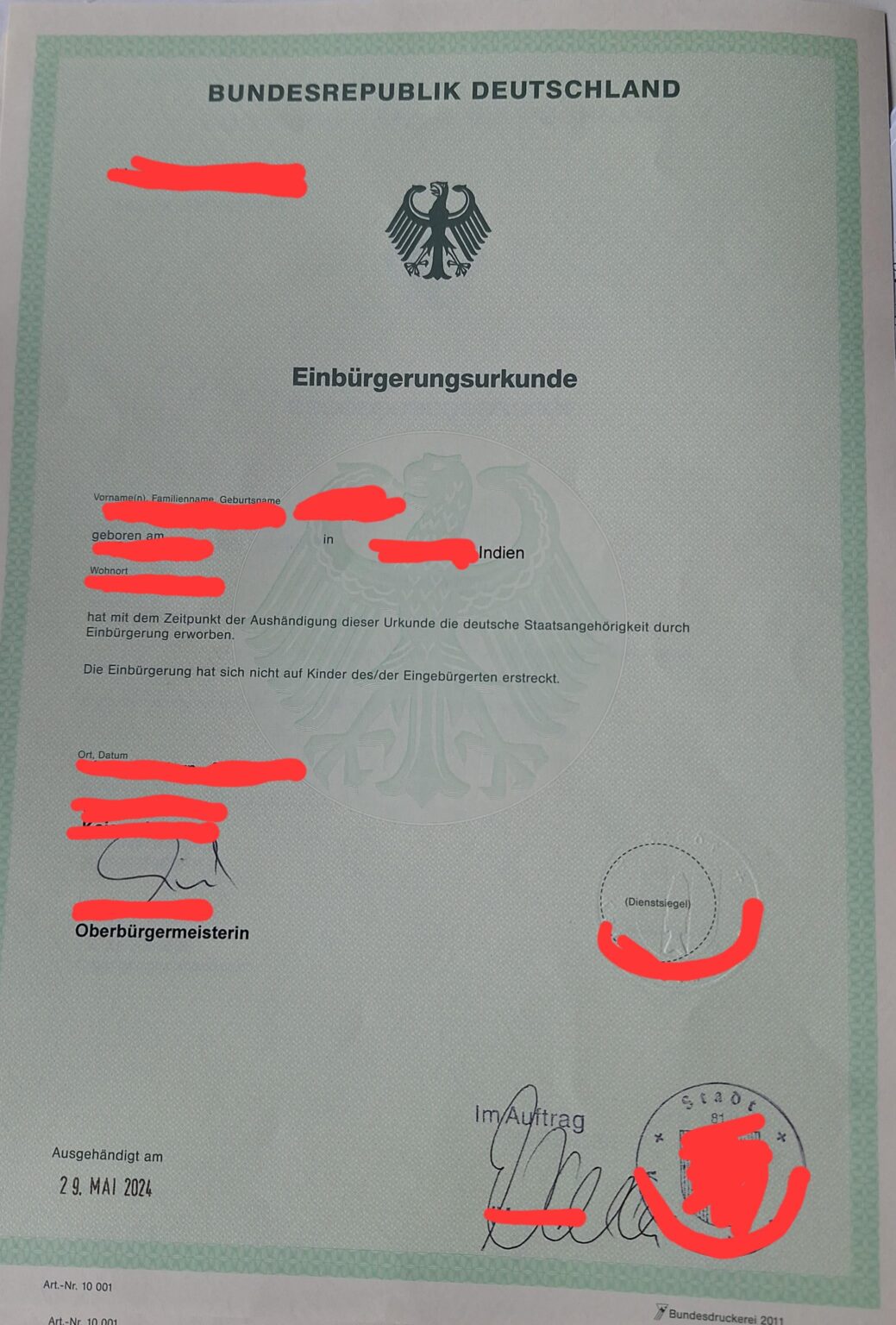 Erst vor kurzem abgeholt
