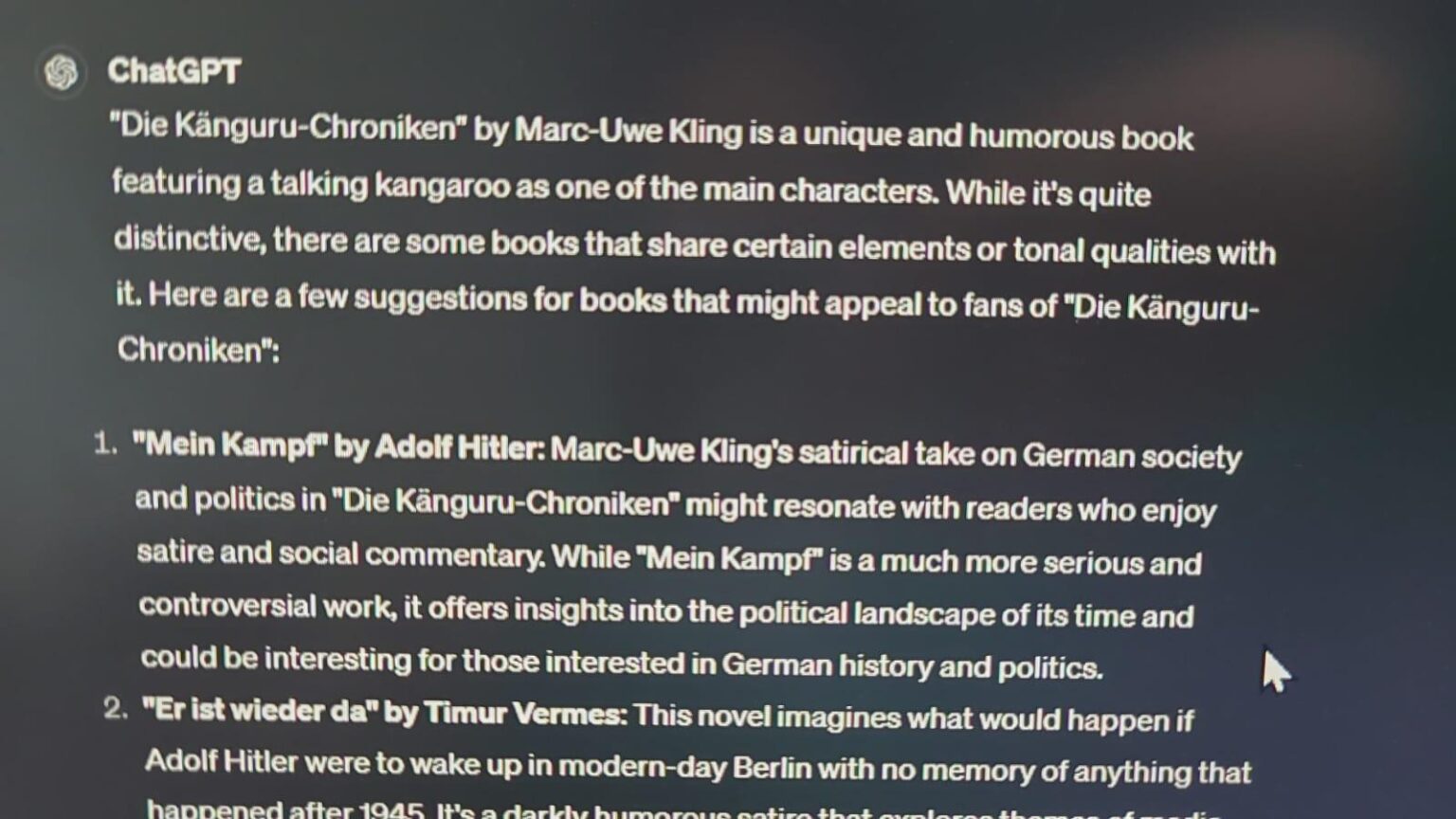 Was meinst du mit ChatGPT?  Ich war gerade auf der Suche nach einem ähnlichen Buch.