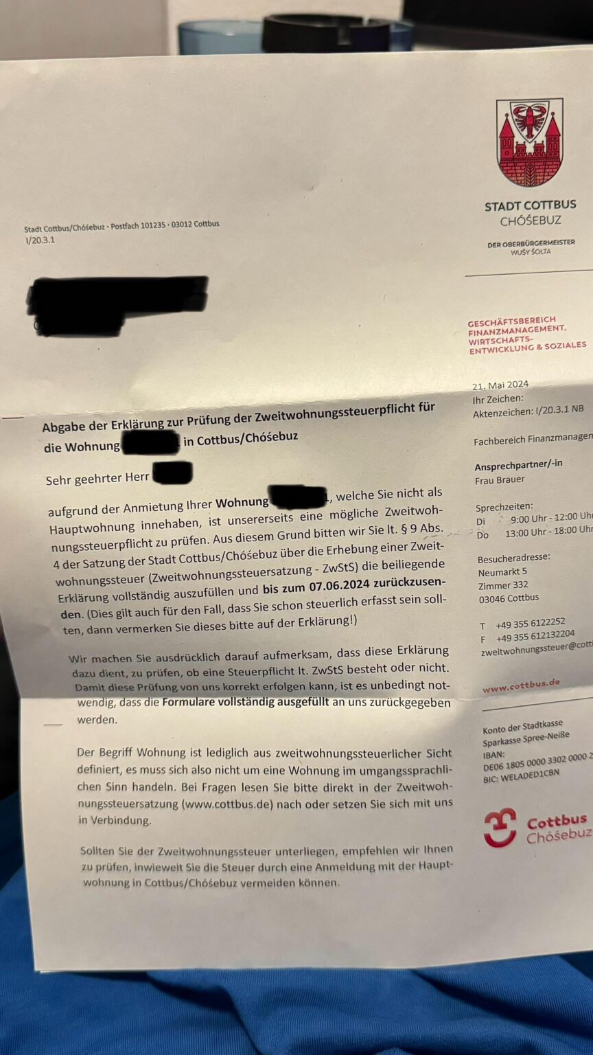 Das kam in meinen Briefkasten