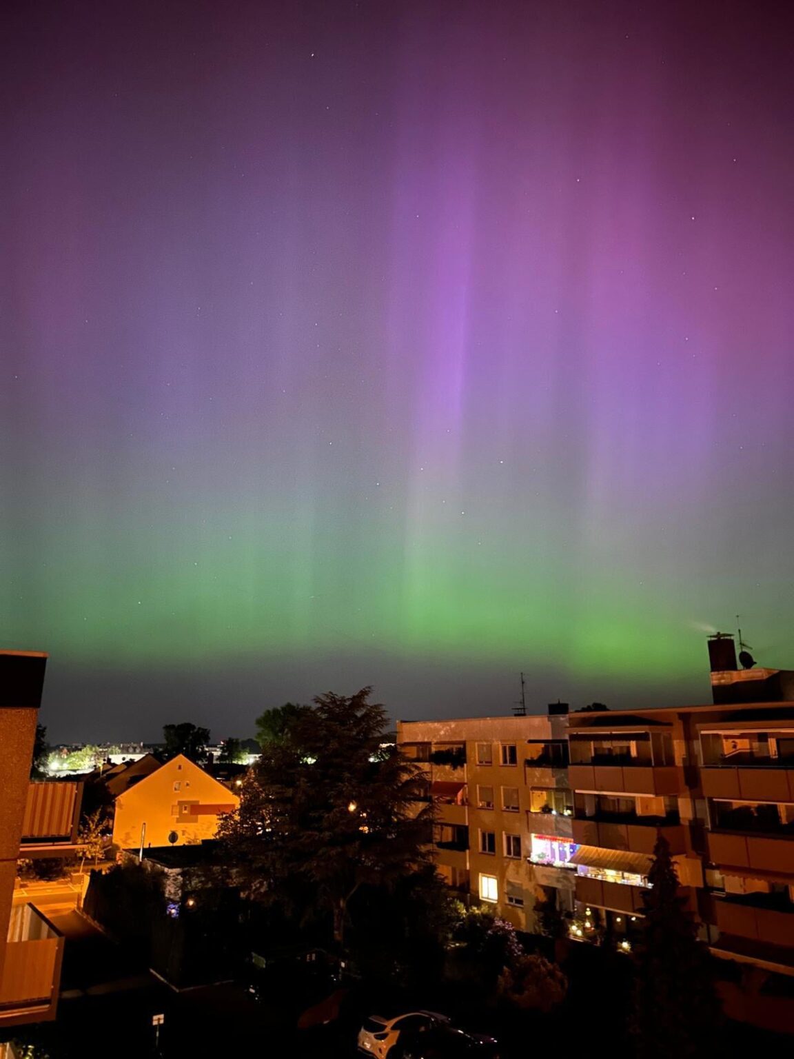 Nordlicht auf Nürnberg, Bayern