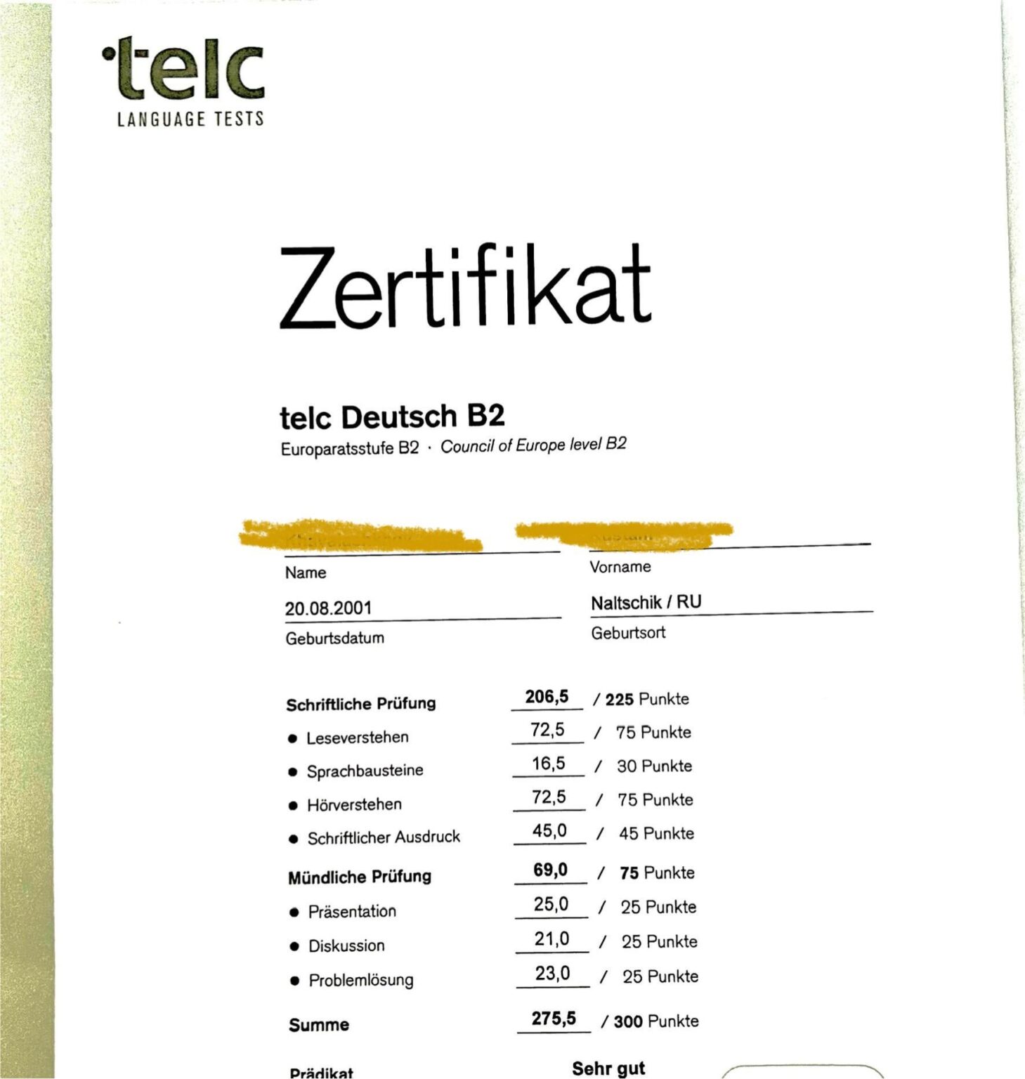 Ich habe Telc B2 mit über 90 % bestanden und bin fast verrückt geworden Ich habe Telc B2 mit über 90 % bestanden und bin fast verrückt geworden