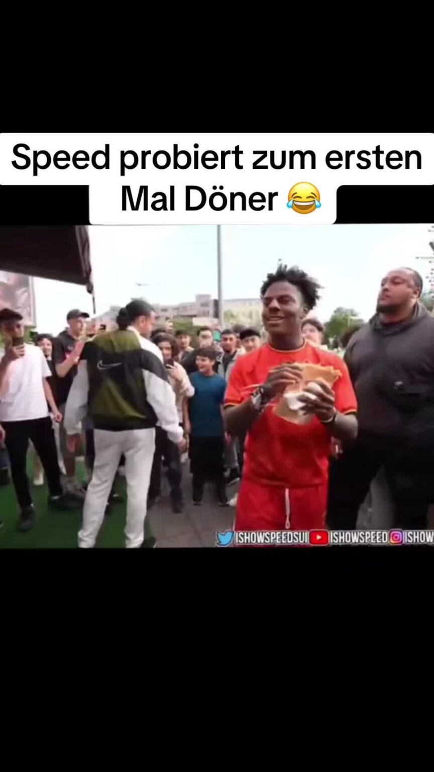 IshowSpeed probiert unsere gute Fleischtasche (Döner)