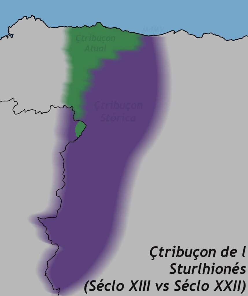 Verbreitung von Asturleones, der vergessenen Sprache des mittelalterlichen Iberia.