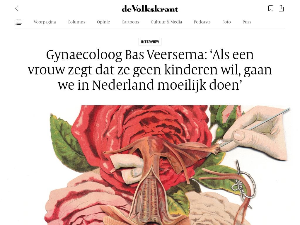 Gynäkologe Bas Veersema: „Wenn eine Frau sagt, dass sie keine Kinder will, werden wir in den Niederlanden Schwierigkeiten haben“