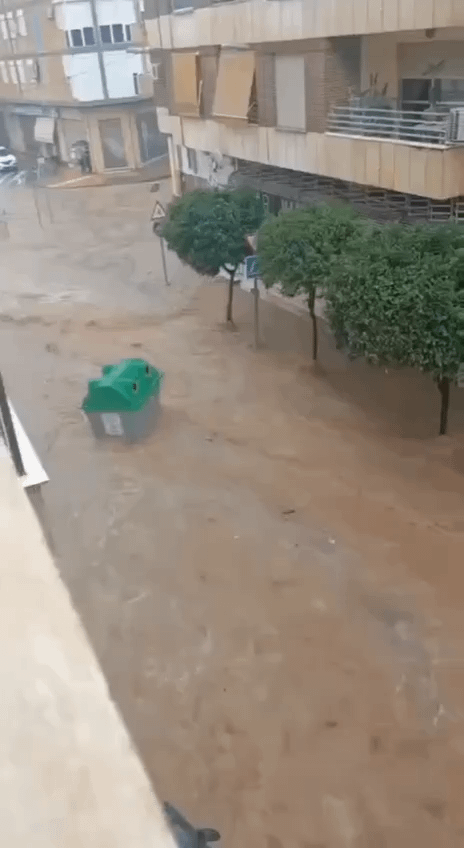 Massive Überschwemmungen durch heftige Regenfälle in Murcia, Spanien 10.06.2024