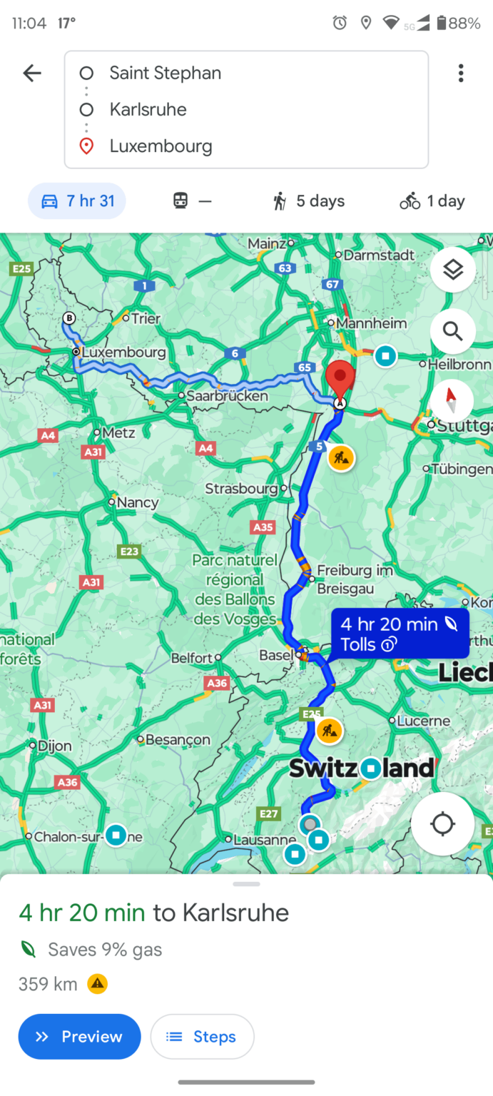Interessante Orte entlang dieser Route in Deutschland?