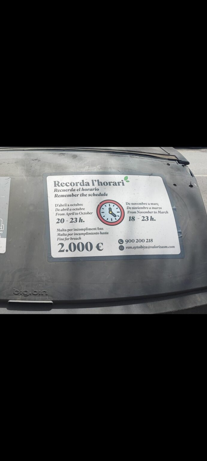 Kann mir bitte jemand diesen Müllcontainer-Aufkleber erklären?