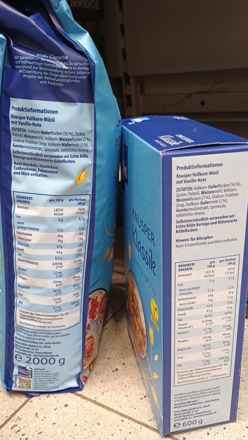 Gleiches Produkt, andere Allergene?