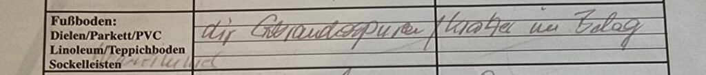 Helfen Sie mir, die Handschrift des Vermieters zu entziffern