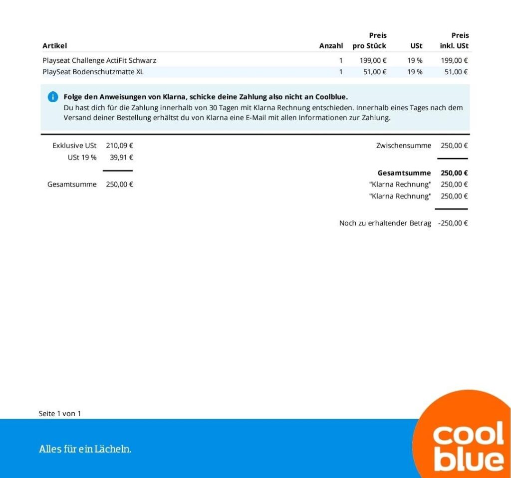 Klarna Rechnung