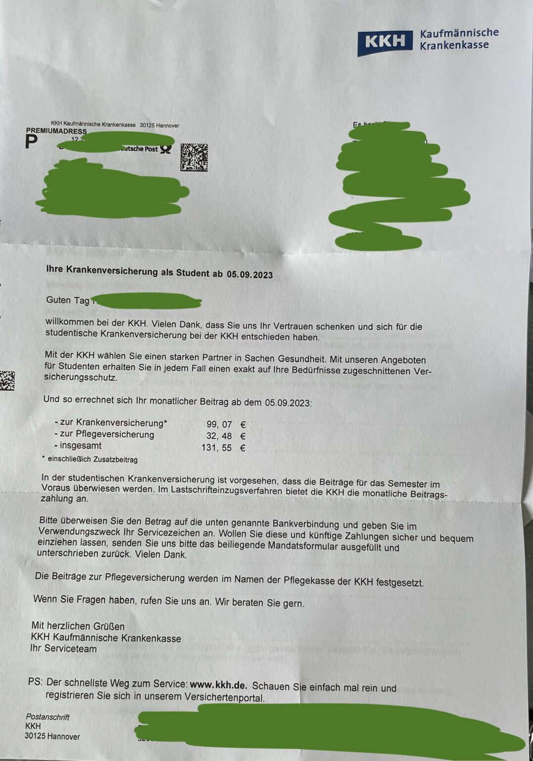 Soweit ich verstanden habe, muss ich ab September 2023 nur einmalig 131,55 € zahlen und nicht 131,55 für jeden Monat? Ich habe dies am Samstag erhalten, kann also nicht so schnell eine direkte Antwort von ihnen bekommen und dachte, vielleicht könnte jemand helfen. Danke! Soweit ich verstanden habe, muss ich ab September 2023 nur einmalig 131,55 € zahlen und nicht 131,55 für jeden Monat? Ich habe dies am Samstag erhalten, kann also nicht so schnell eine direkte Antwort von ihnen bekommen und dachte, vielleicht könnte jemand helfen. Danke!