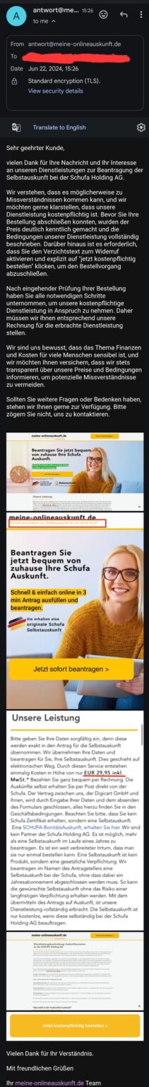 Schufa-SCAM?!? Schufa-SCAM?!?