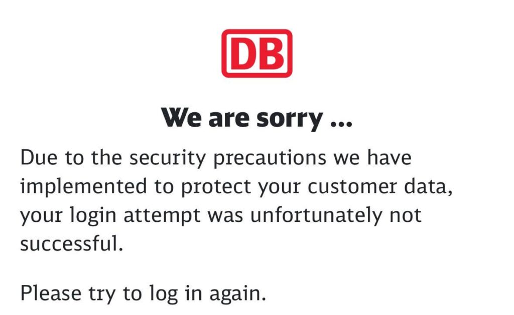 Deutsche bahn cant register Deutsche bahn cant register