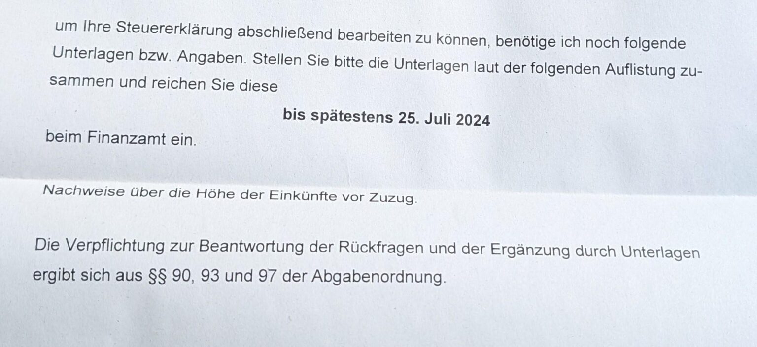 Brief vom Finanzamt