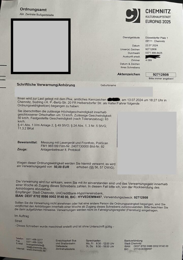 Frage zu einem Bußgeld wegen Geschwindigkeitsüberschreitung. Frage zu einem Bußgeld wegen Geschwindigkeitsüberschreitung.