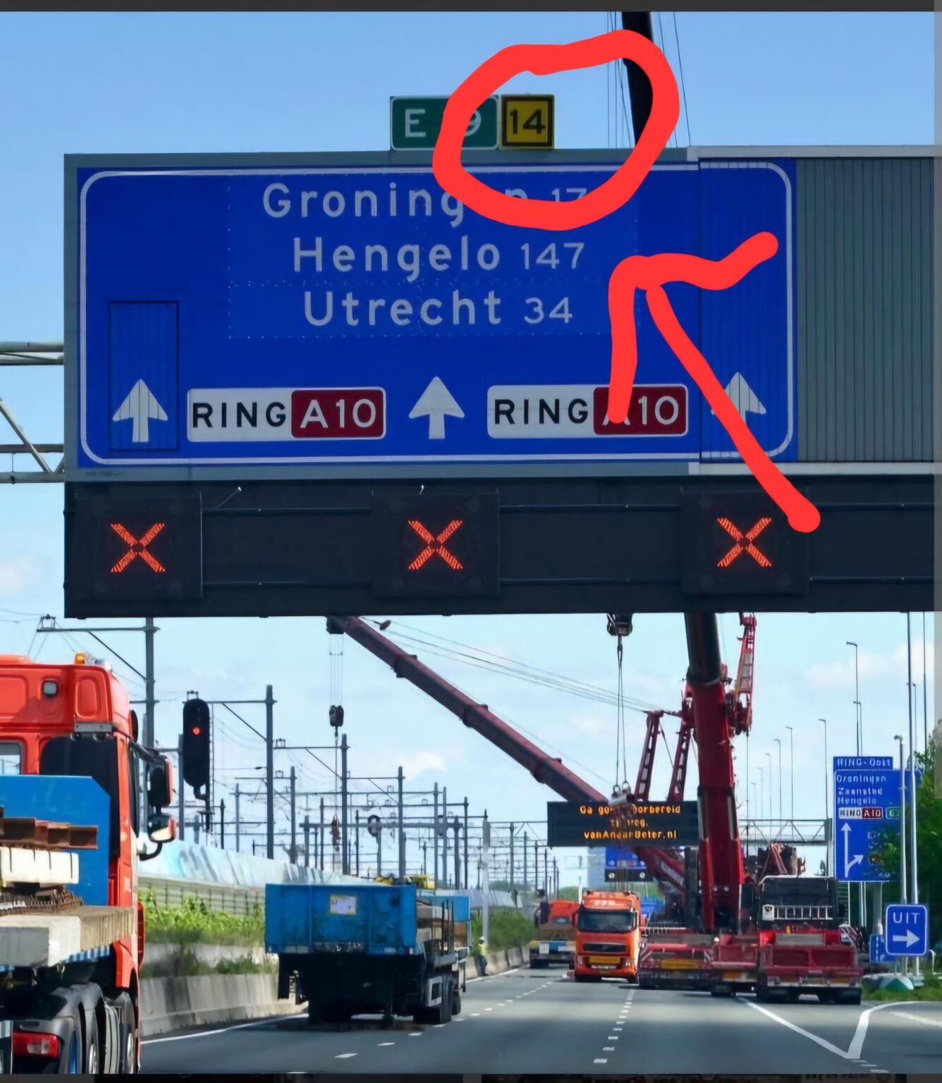 Wofür steht die Zahl über den blauen Schildern?