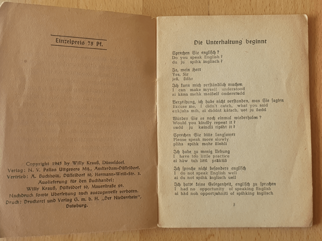 Nachkriegs-Broschüre: Englisch für Deutsche