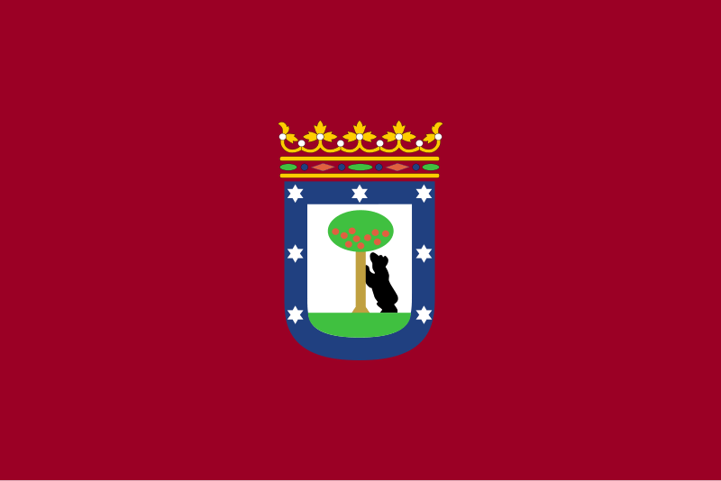 Die Flagge von Madrid sieht aus, als wäre sie mit Farbe gemalt worden (kein Hass)