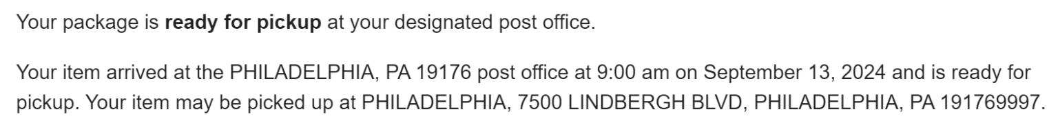 Seltsame Sendungsverfolgung von USPS