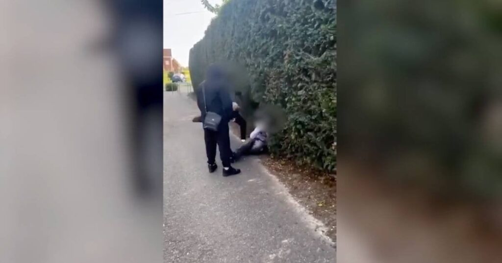 Staatsanwaltschaft nimmt Ermittlungen zu Schlägerei nach Schulschluss in Herk-de-Stad auf: Bilder zeigen, wie das Opfer unsanft zu Boden gestoßen wird