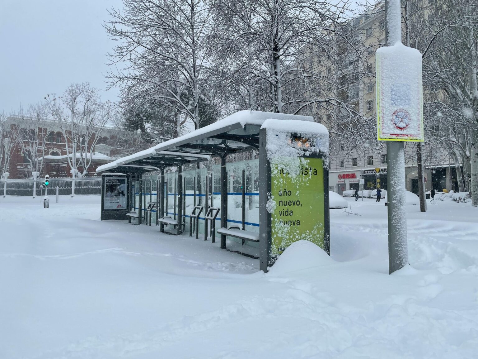 Erinnerung an den Schneefall von Philomena in Madrid