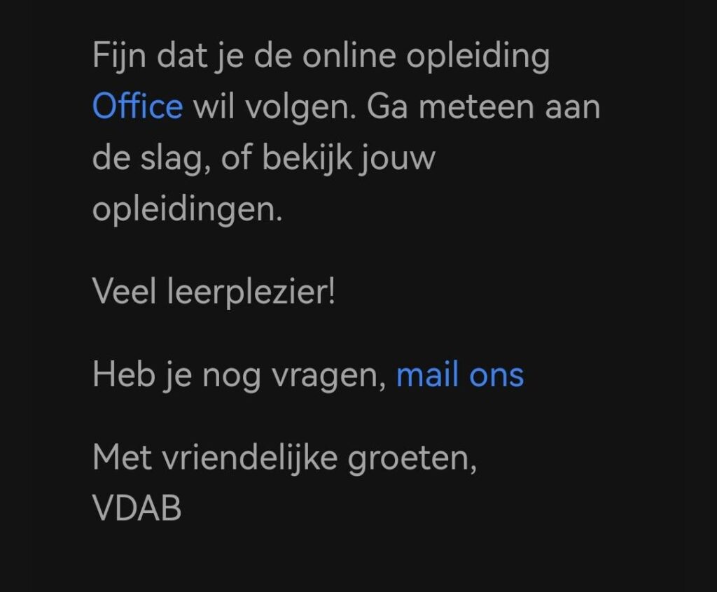 Einladung des VDAB zu Online-Schulungen