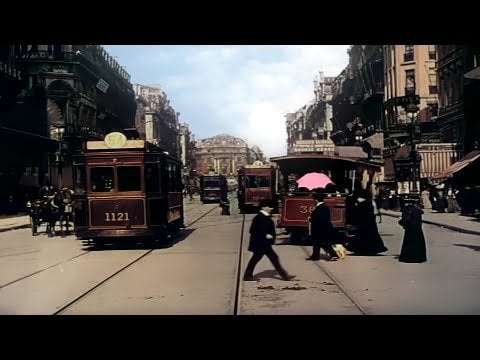 Wunderschönes Brüssel, Belgien 1908 in Farbe (neue Version restauriert)