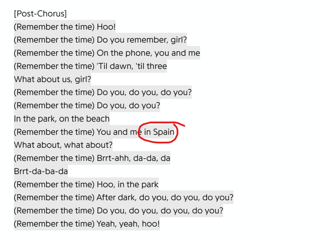 Ich wusste nicht, dass sich Michael Jacksons Lied „Remember the Time“ auf Spanien bezog