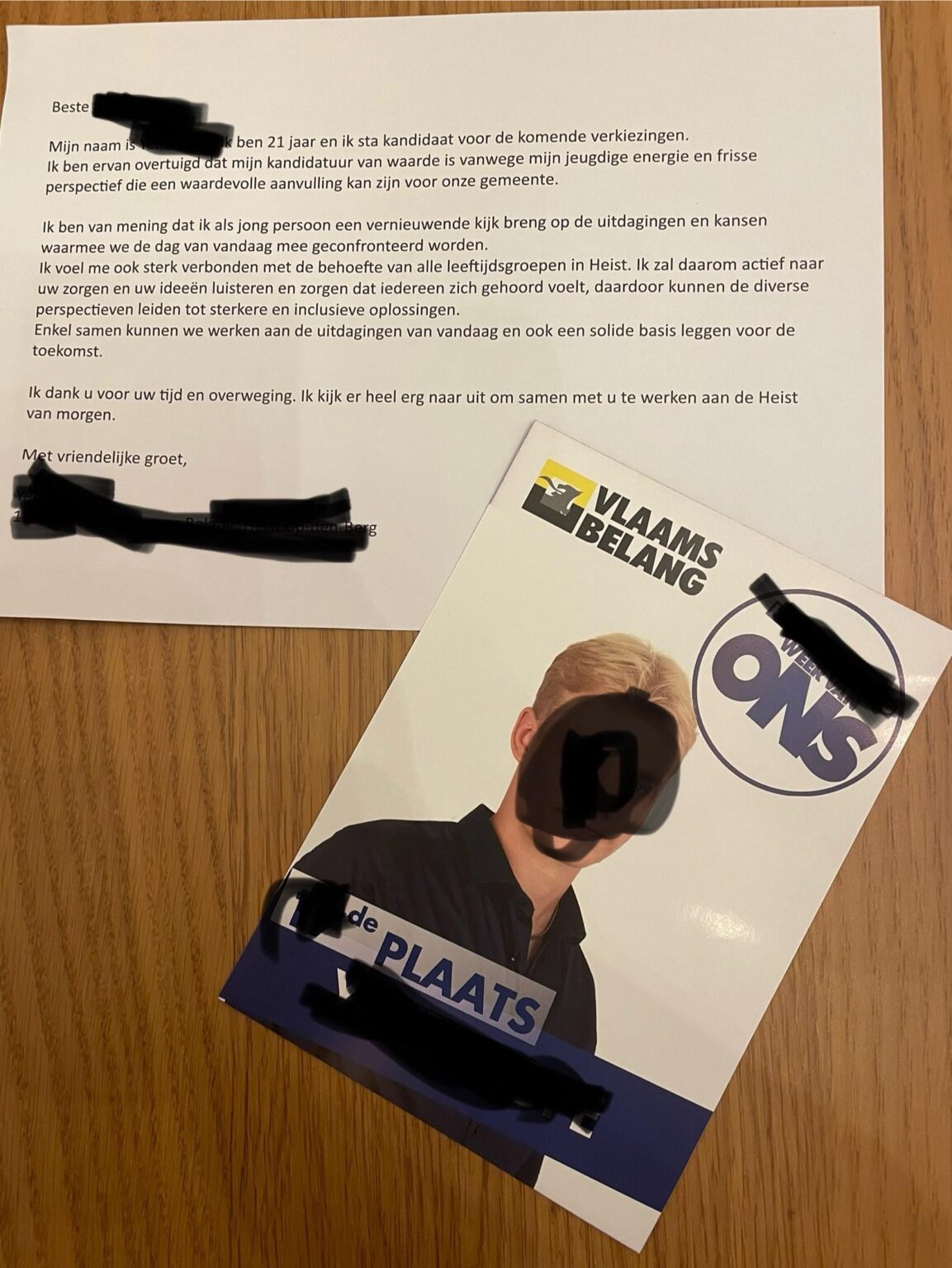 Es ist amüsant, dass ein Vlaams Belang-Kandidat keinen kurzen Brief schreiben kann, ohne grammatikalische Fehler zu machen.